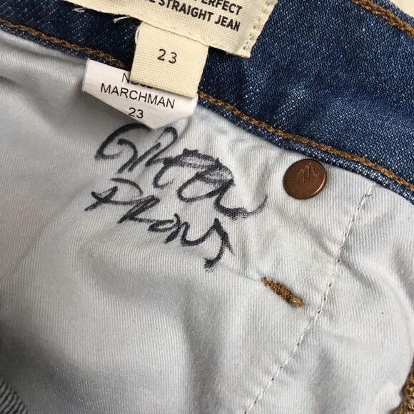 New MADEWELL The Mid Rise Perfect Vintage Straight Jean Jeans Dark Wash Size 23 - Picture 10 of 15